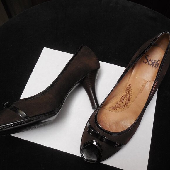 Sofft Brown Suede Leather Heels Size 8.5M - Picture 3 of 3